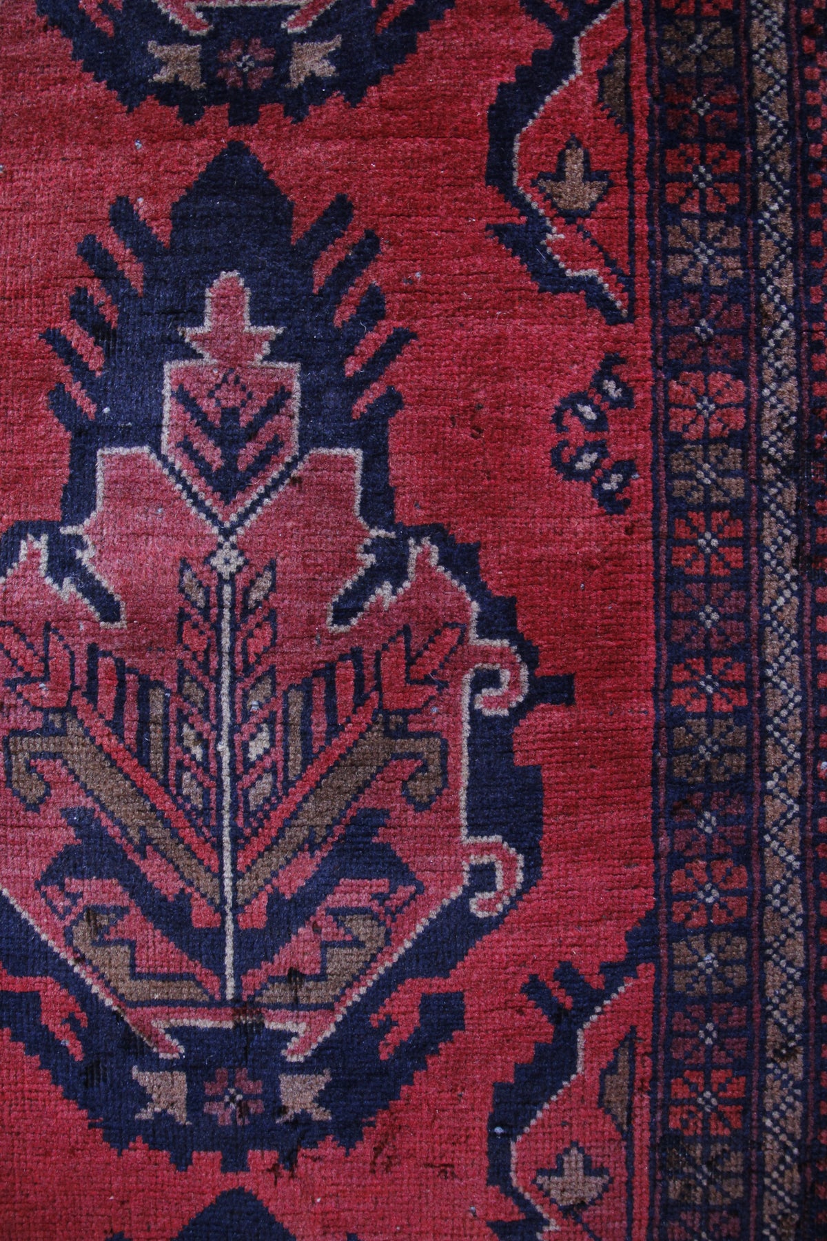Handmade Vintage Afghan Small Rug 1'10" X 5'