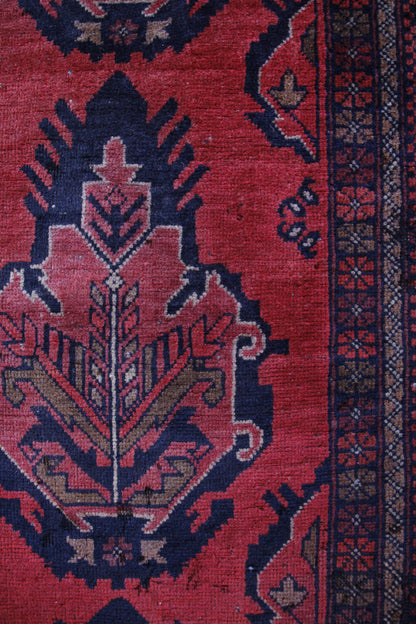 Handmade Vintage Afghan Small Rug 1'10" X 5'