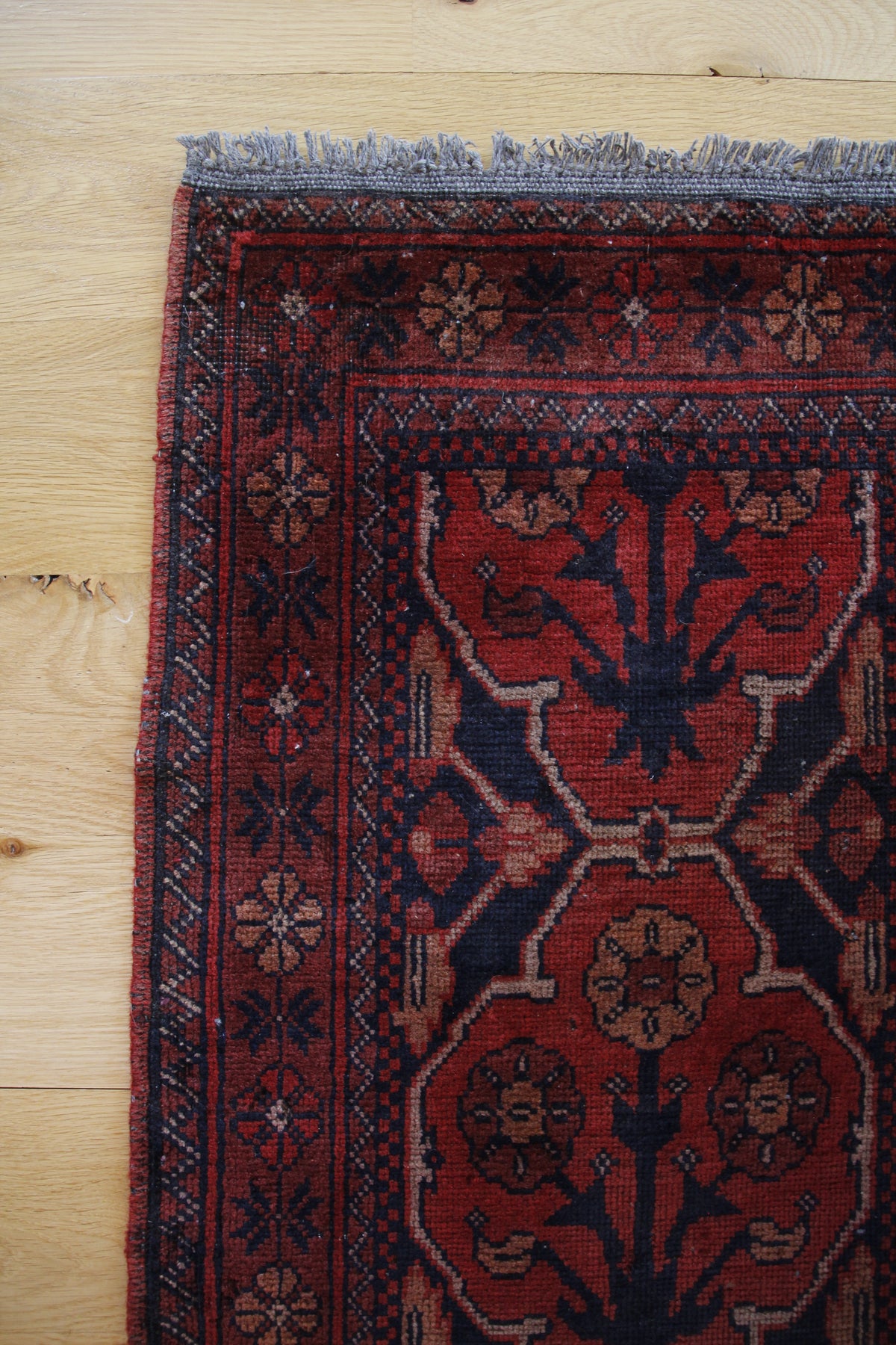 Handmade Vintage Afghan Small Rug 1'9" X 5'