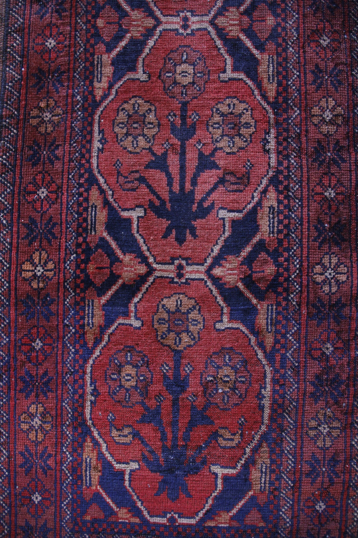 Handmade Vintage Afghan Small Rug 1'9" X 5'