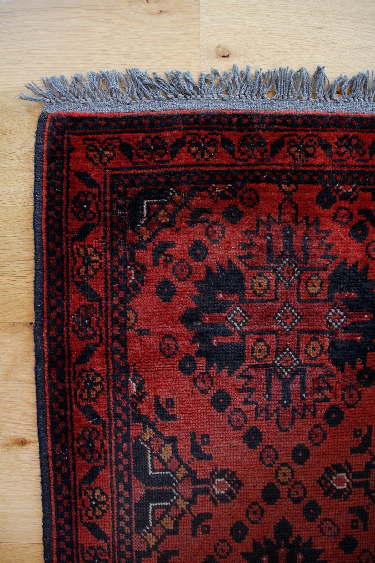 Handmade Vintage Afghan Small Rug 1'9" X 5'2"
