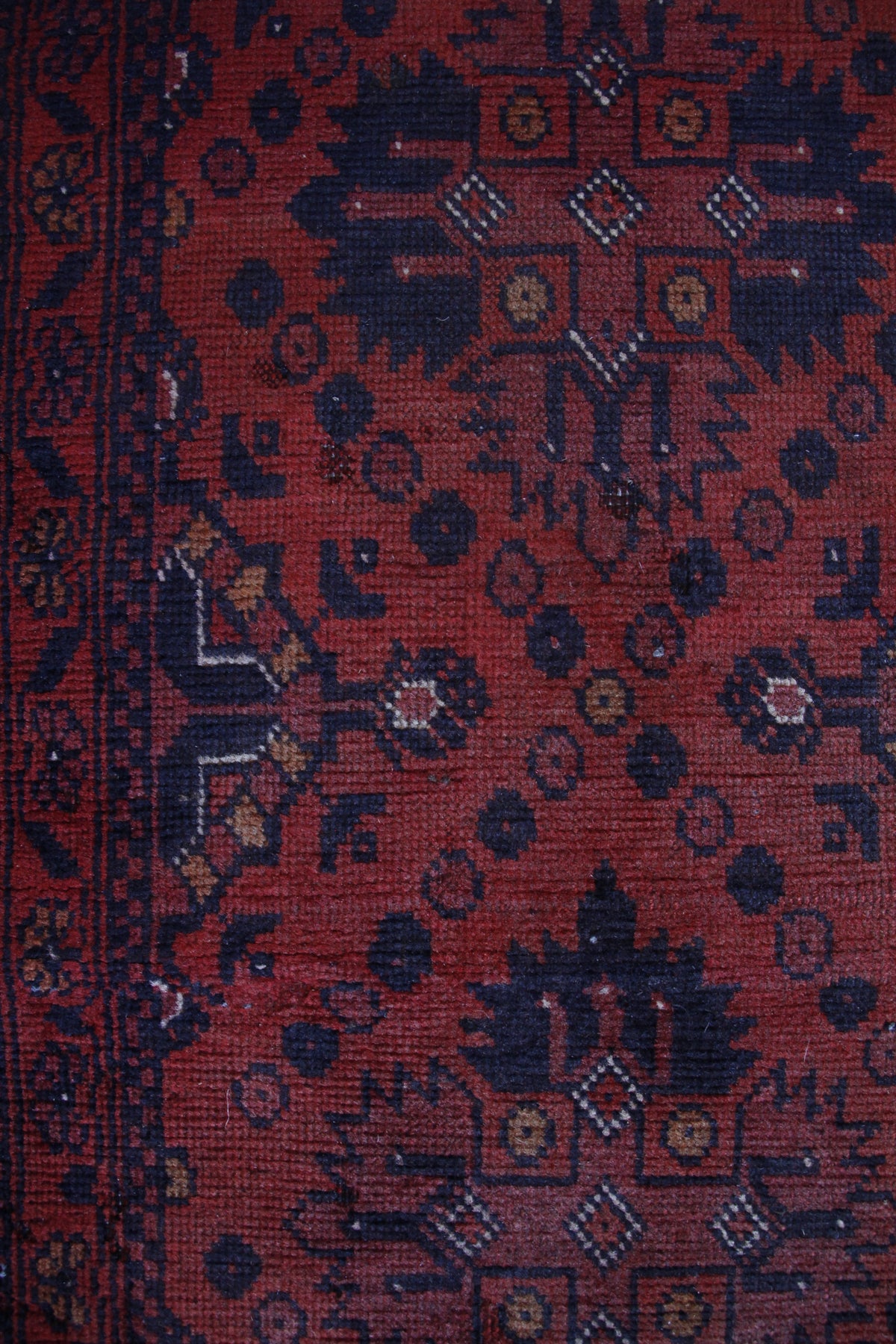 Handmade Vintage Afghan Small Rug 1'9" X 5'2"