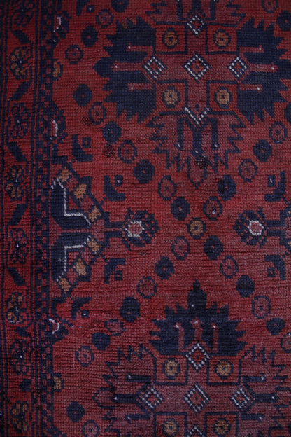 Handmade Vintage Afghan Small Rug 1'9" X 5'2"