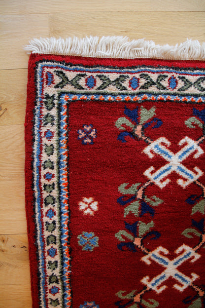 Handmade Vintage Turkish Small Rug 2'2" X 3'6"