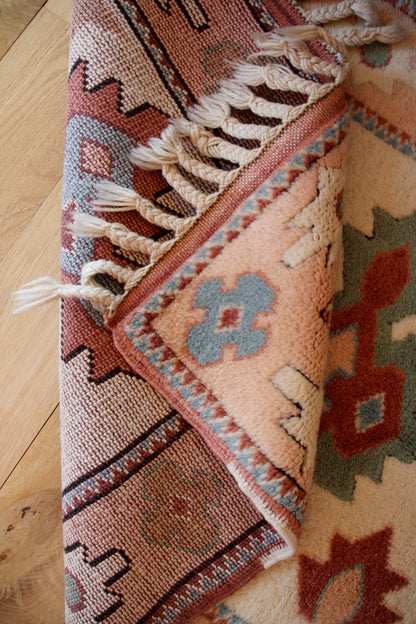 Handmade Vintage Turkish Small Rug 2'7" X 4'4"