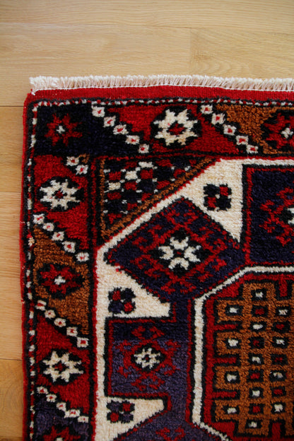 Handmade Vintage Turkish Small Rug 2'8" X 4'9"