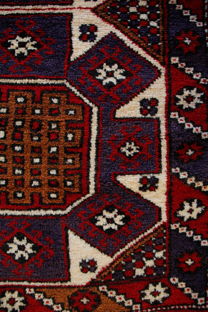 Handmade Vintage Turkish Small Rug 2'8" X 4'9"