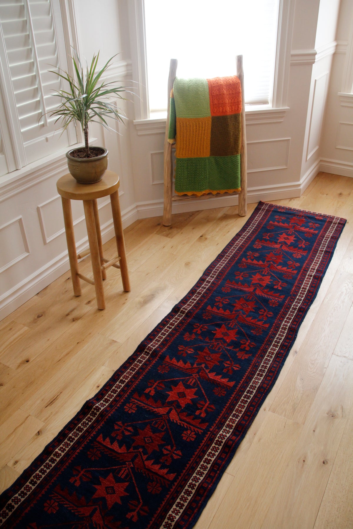 Handmade Vintage Turkish Runner 1'10" X 8'5"