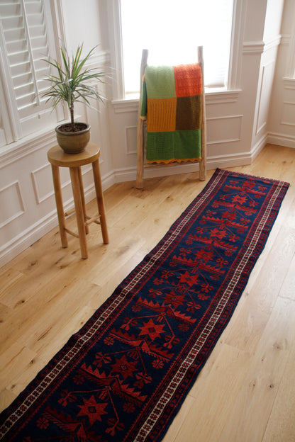 Handmade Vintage Turkish Runner 1'10" X 8'5"
