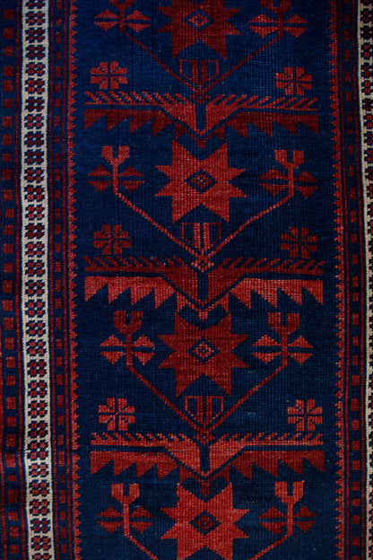 Handmade Vintage Turkish Runner 1'10" X 8'5"