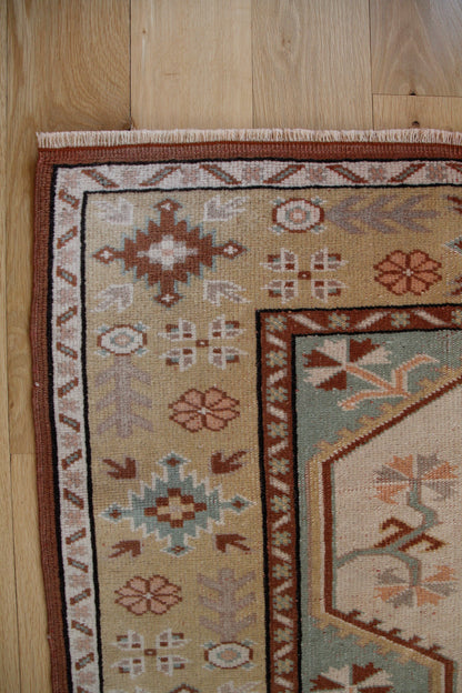Handmade Vintage Turkish Medium Rug 4'3" X 5'8"