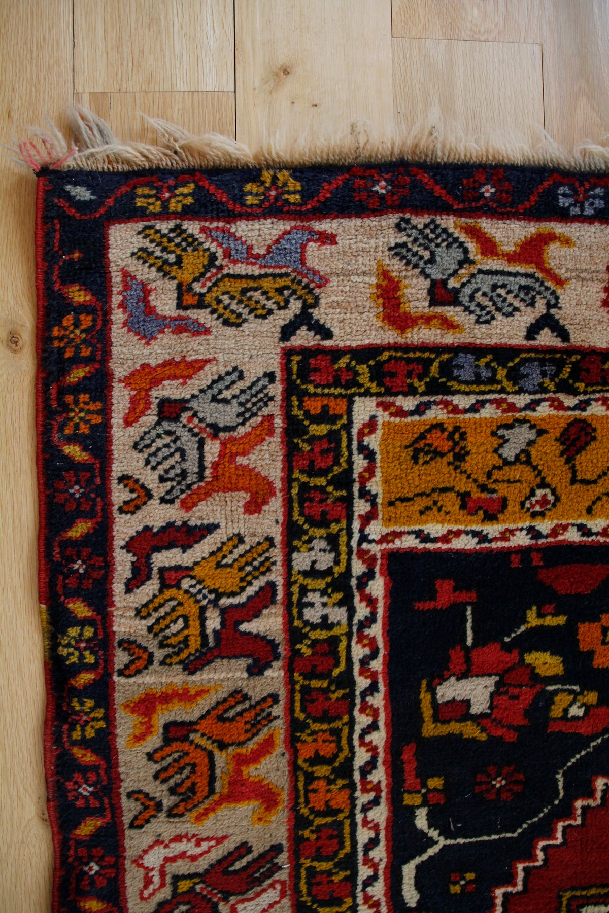 Handmade Vintage Turkish Medium Rug 4'5" X 6'9"