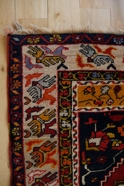 Handmade Vintage Turkish Medium Rug 4'5" X 6'9"