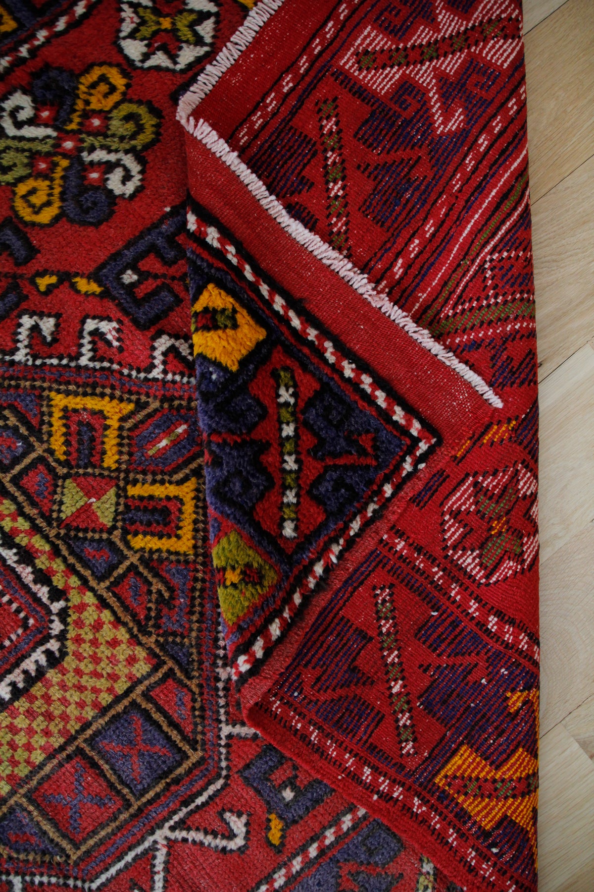 Handmade Vintage Turkish Medium Rug 3'8" X 6'3"