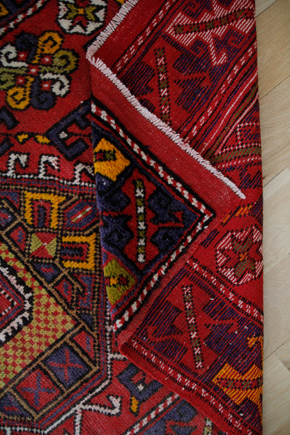 Handmade Vintage Turkish Medium Rug 3'8" X 6'3"