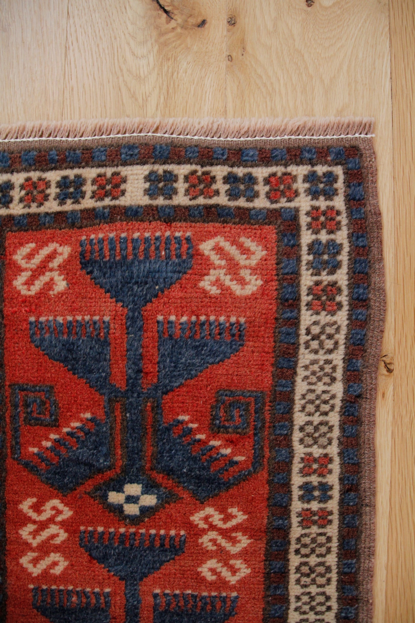 Handmade Vintage Turkish Mini Rug 1'2" X 2'1"