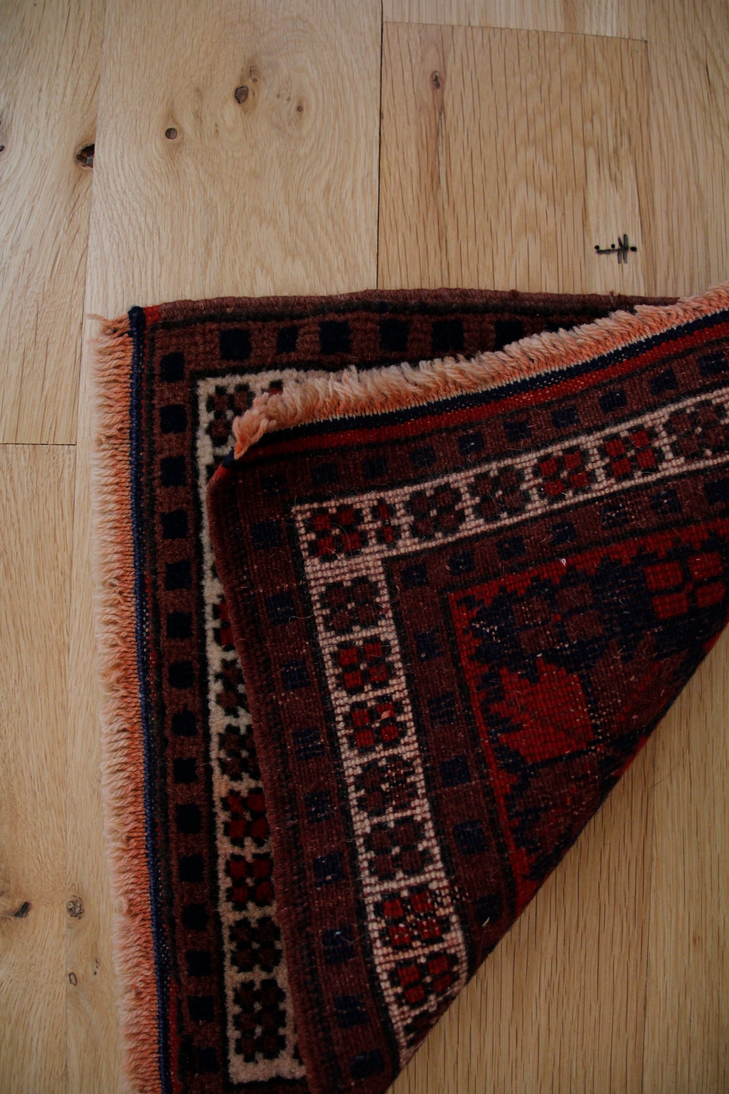 Handmade Vintage Turkish Mini Rug 1'2" X 1'4"