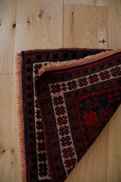 Handmade Vintage Turkish Mini Rug 1'2" X 1'4"