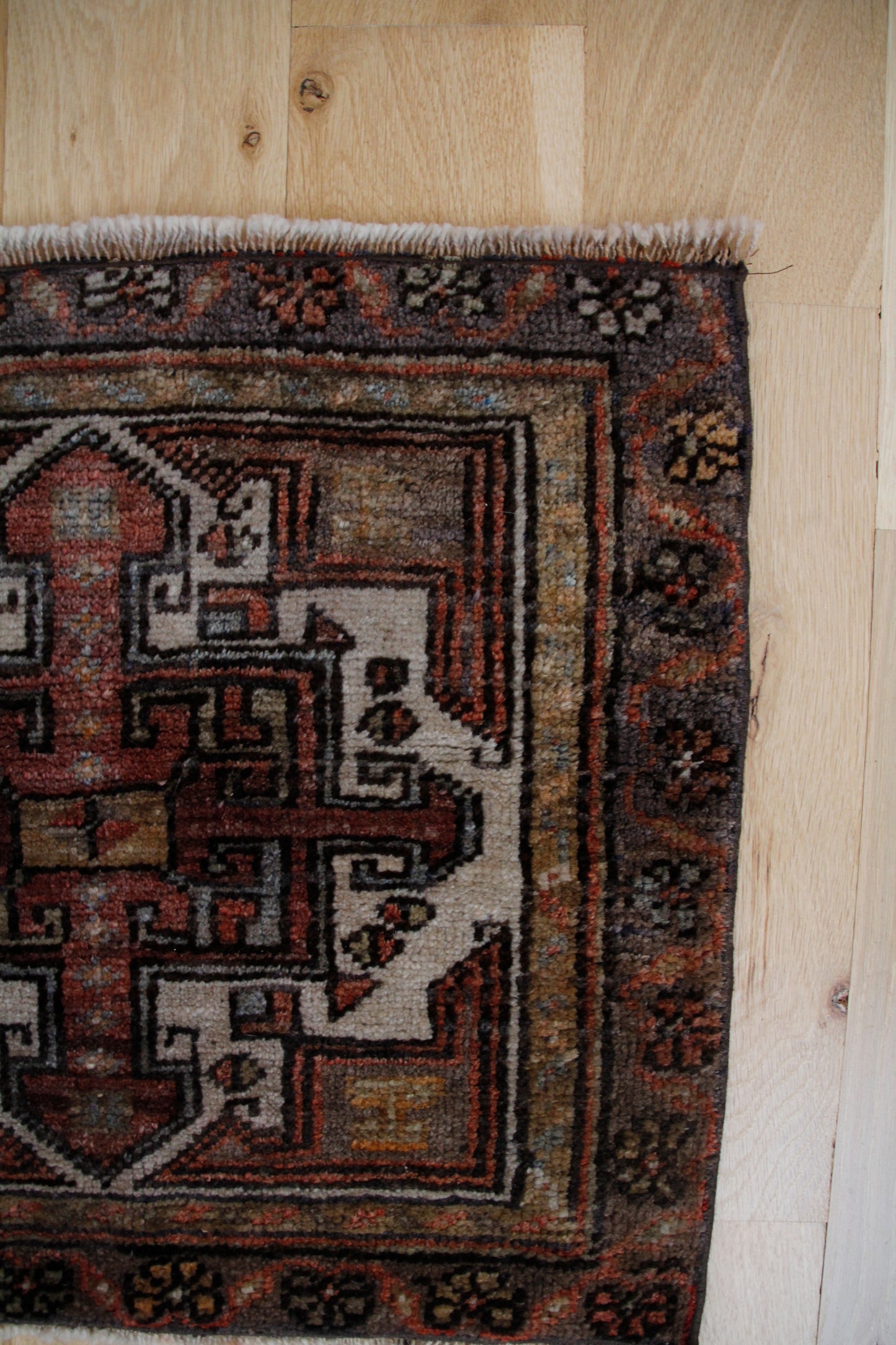 Handmade Vintage Turkish Mini Rug 1'8" X 1'11"