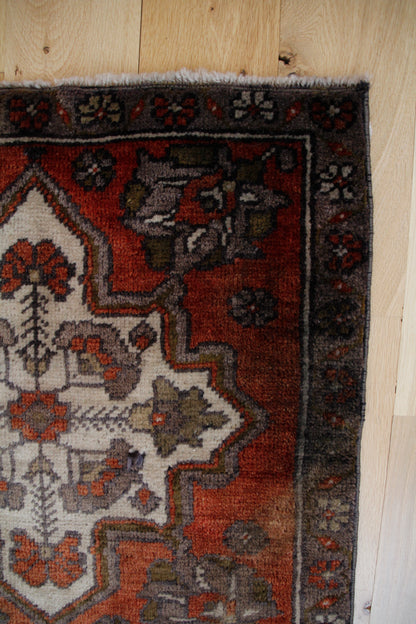 Handmade Vintage Turkish Mini Rug 2' X 2'