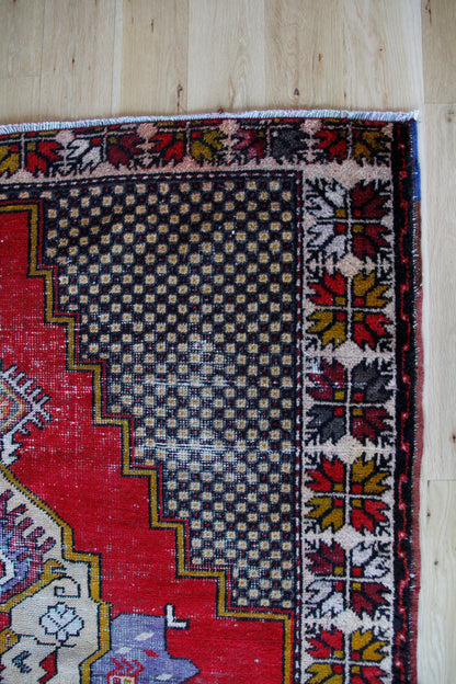 Handmade Vintage Turkish Medium Rug 4'7" X 7'8"