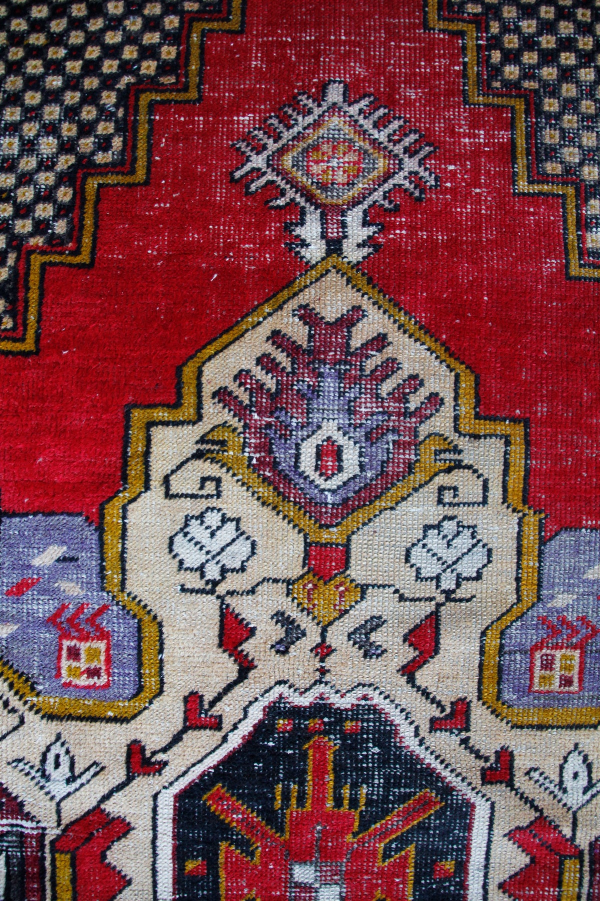 Handmade Vintage Turkish Medium Rug 4'7" X 7'8"
