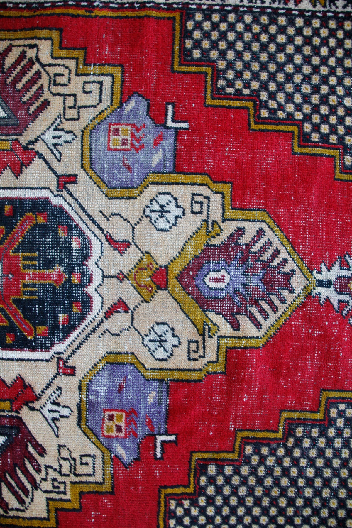 Handmade Vintage Turkish Medium Rug 4'7" X 7'8"