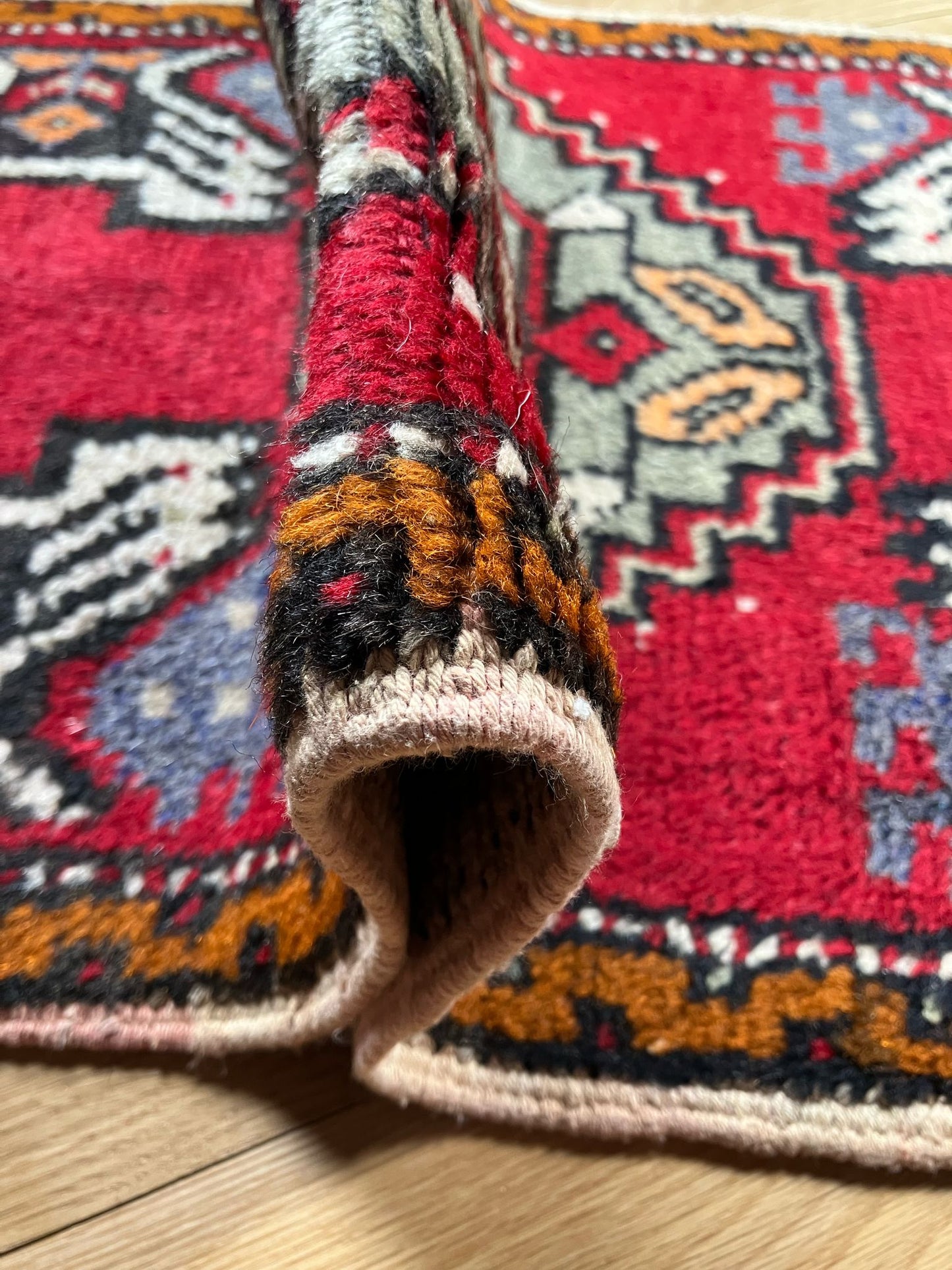 Handmade Vintage Turkish Entryway Rug 1'8" X 3'3"