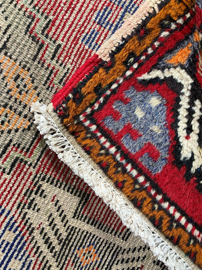 Handmade Vintage Turkish Entryway Rug 1'8" X 3'3"
