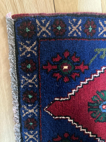 Handmade Vintage Turkish Entryway Rug 1'10" X 3'1"