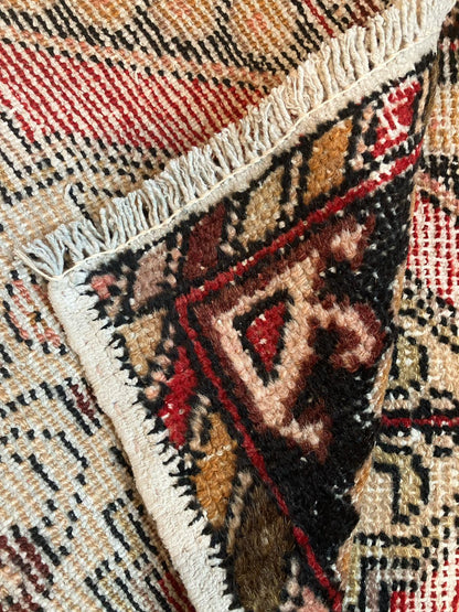 Handmade Vintage Turkish Entryway Rug 1'7" X 2'5"