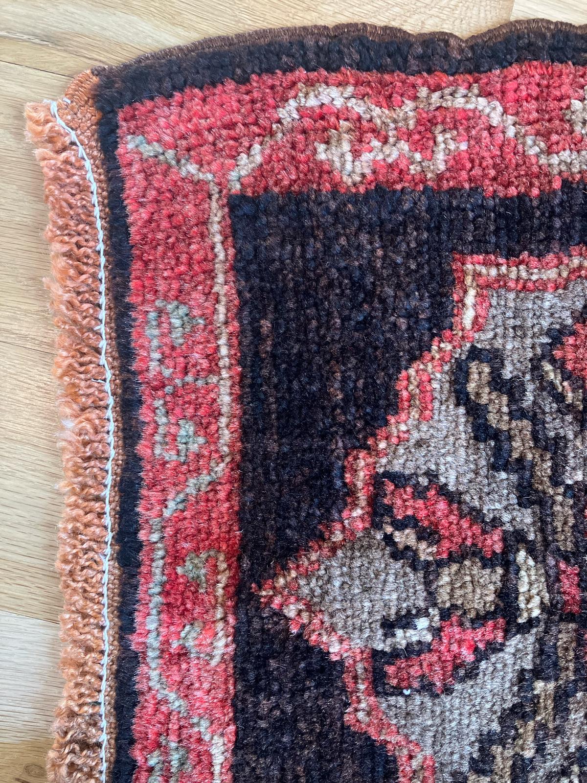 Handmade Vintage Turkish Entryway Rug 1'9" X 3'7"