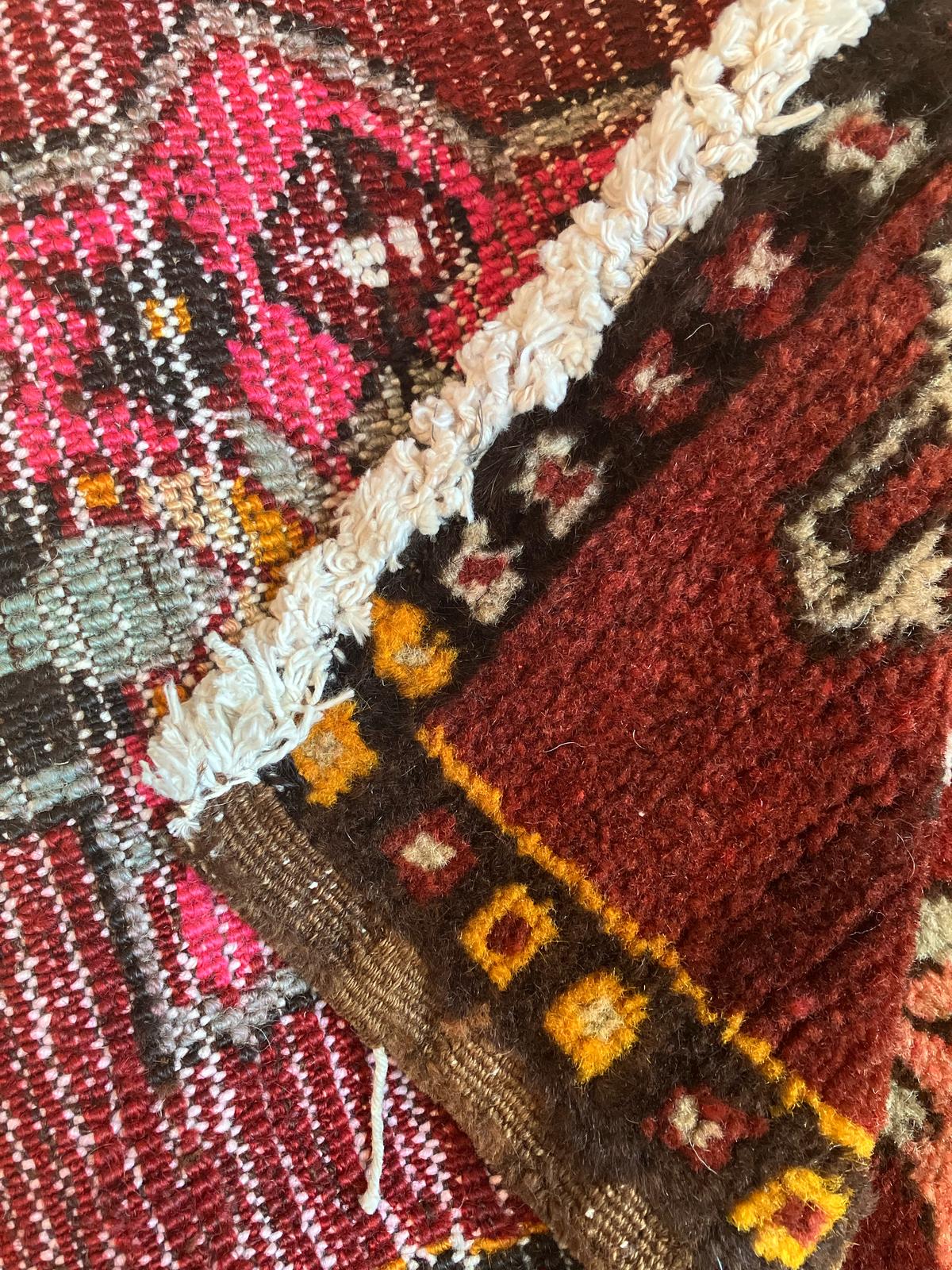 Handmade Vintage Turkish Entryway Rug 1'5" X 2'9"