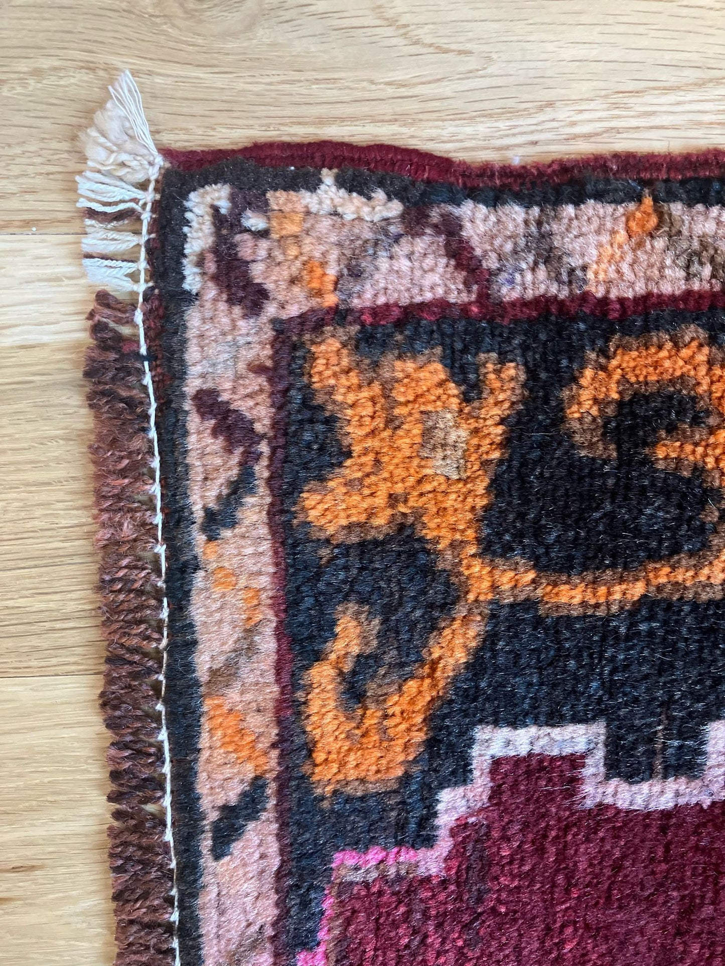 Handmade Vintage Turkish Entryway Rug 1'7" X 2'10"