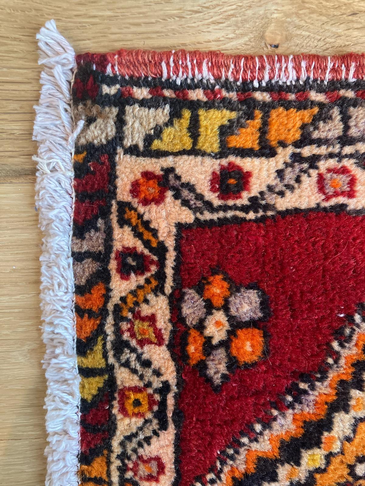 Handmade Vintage Turkish Entryway Rug 1'7" X 3'2"