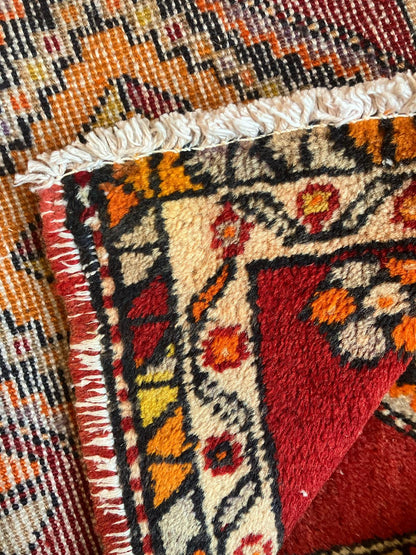 Handmade Vintage Turkish Entryway Rug 1'7" X 3'2"