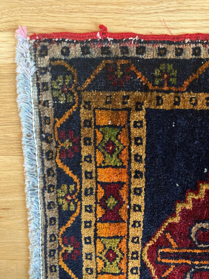 Handmade Vintage Turkish Entryway Rug 1'8" X 2'10"