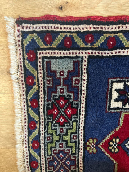 Handmade Vintage Turkish Entryway Rug 1'9" X 4'1"