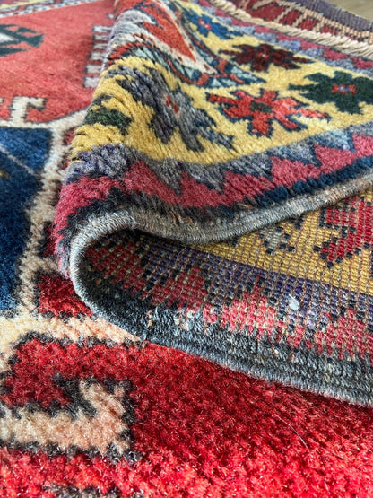 Handmade Vintage Turkish Medium Rug 4'4" X 7'5"