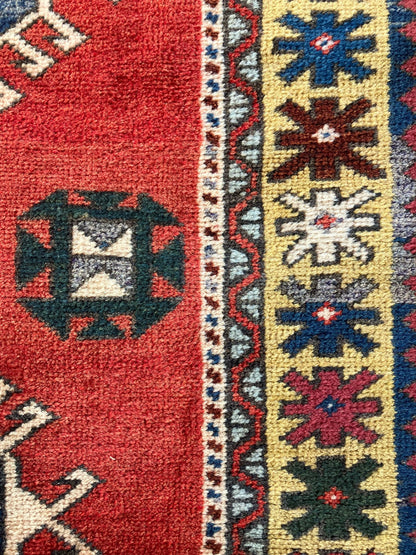 Handmade Vintage Turkish Medium Rug 4'4" X 7'5"