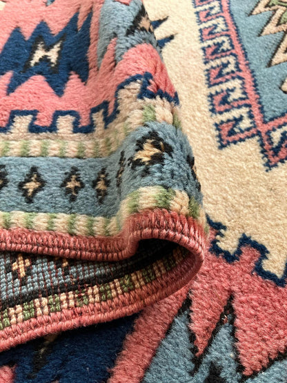Handmade Vintage Turkish Medium Rug 4'4" X 5'11"