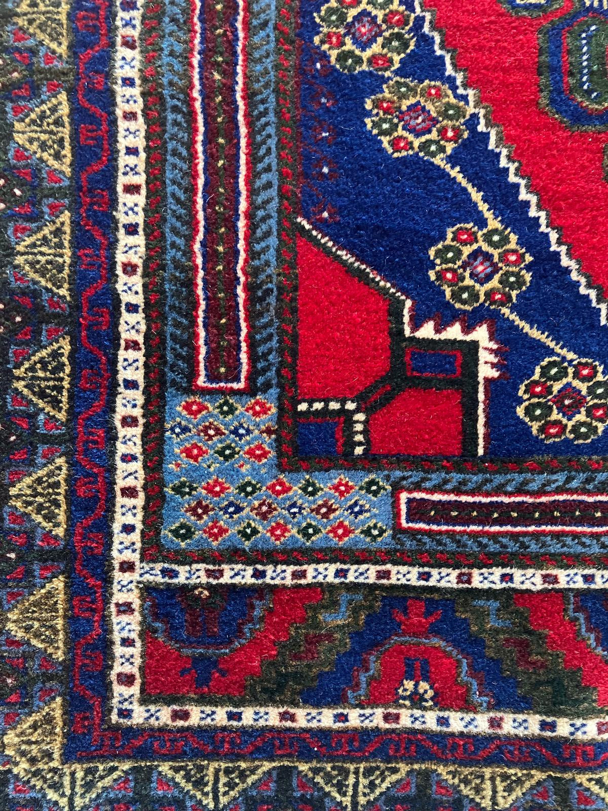 Handmade Vintage Turkish Medium Rug 4'2" X 7'7"