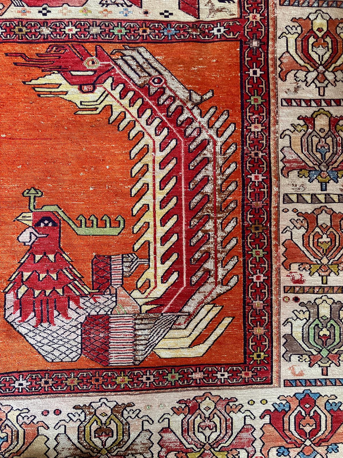 Handmade Vintage Persian Medium Rug 4'2" X 6'3"