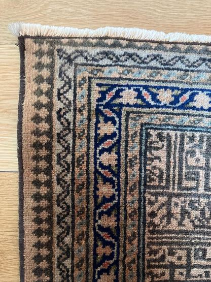 Handmade Vintage Turkish Small Rug 2'11" X 4'5"