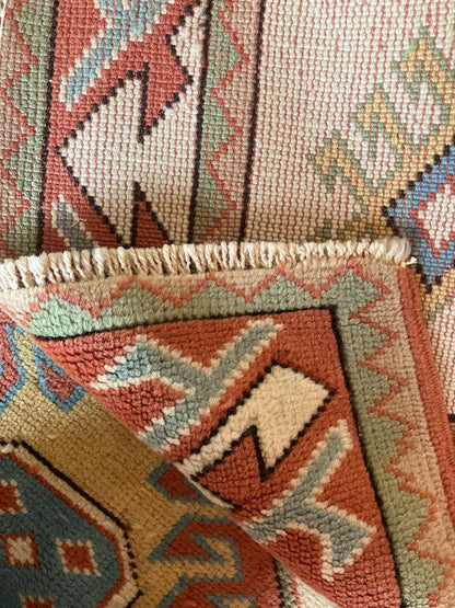 Handmade Vintage Turkish Small Rug 2'11" X 4'8"