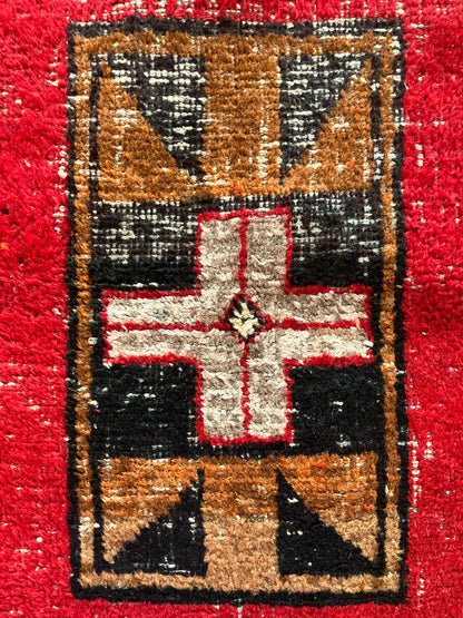 Handmade Vintage Turkish Small Rug 2'10" X 4'9"