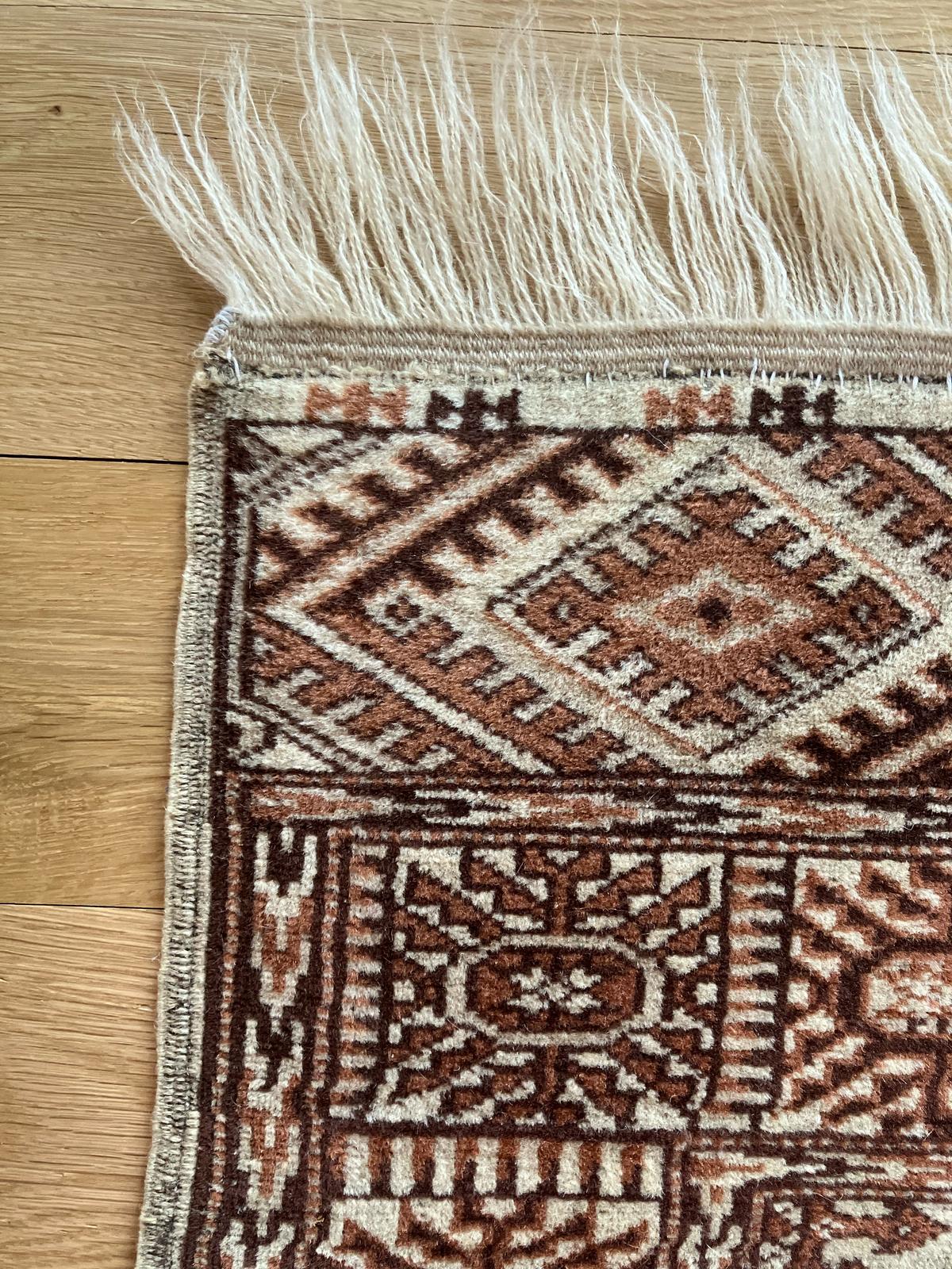 Handmade Vintage Turkoman Small Rug 3' X 4'6"