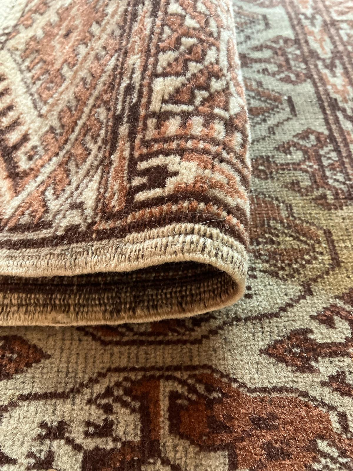 Handmade Vintage Turkoman Small Rug 3' X 4'6"
