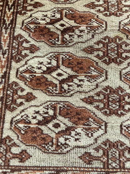 Handmade Vintage Turkoman Small Rug 3' X 4'6"