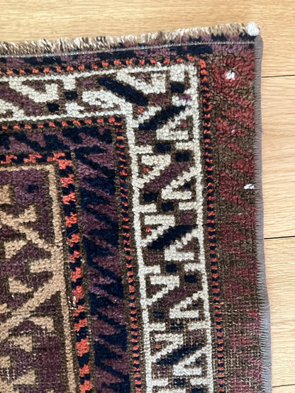Handmade Vintage Turkoman Small Rug 2'5" X 4'9"